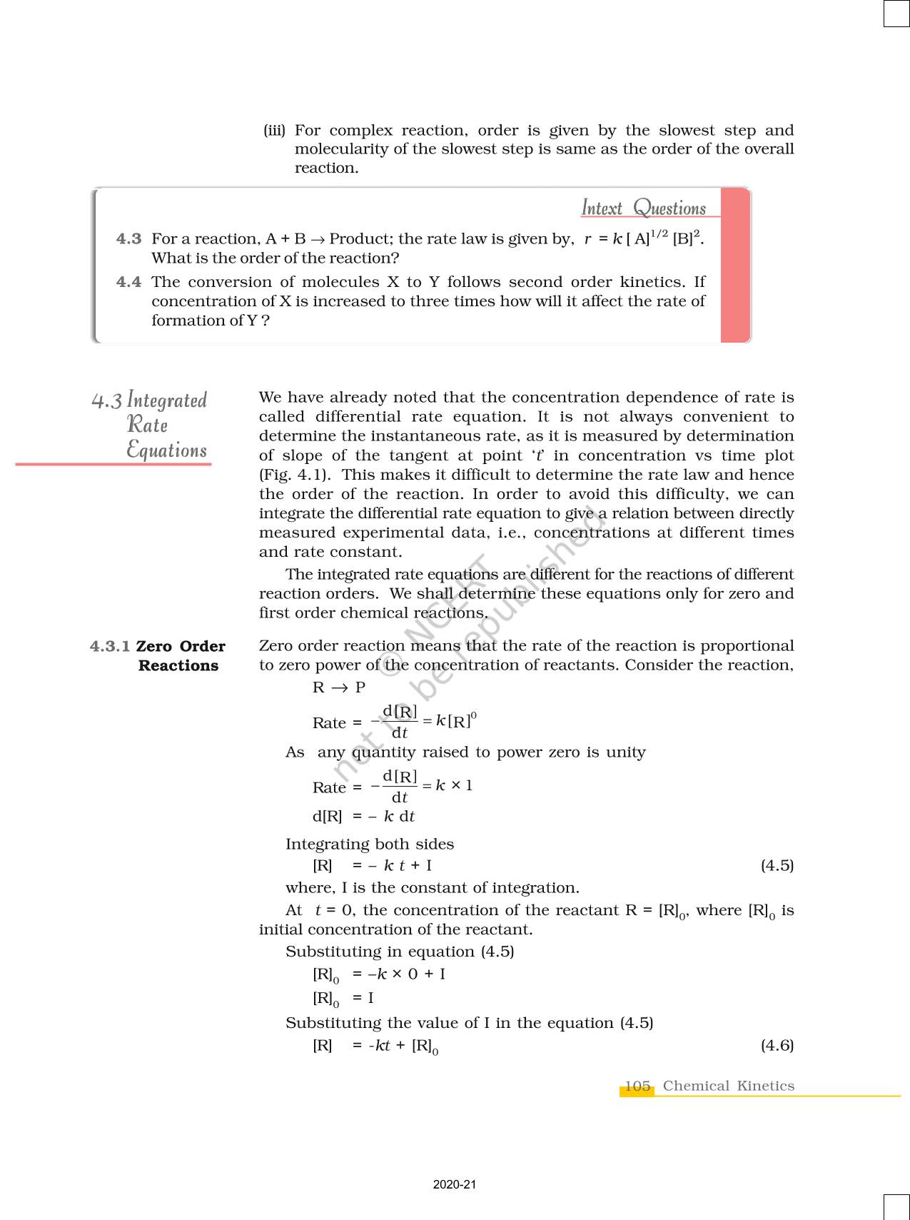 Chemical Kinetics - NCERT Book Of Class 12 Chemistry Part I